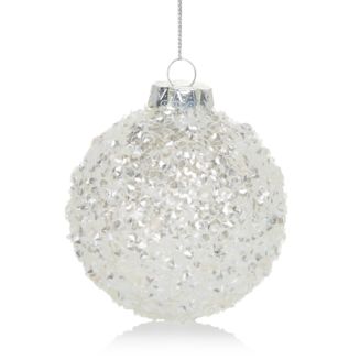 Bloomingdale's Snowy Glass Ball Ornament - 100% Exclusive | Bloomingdale's