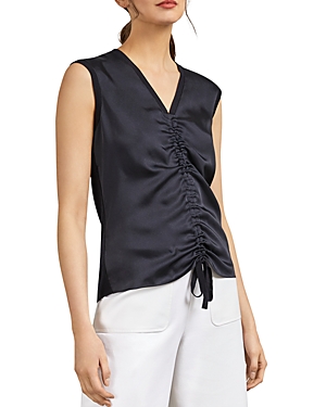 Ted Baker Polii Ruched-front Top In Navy