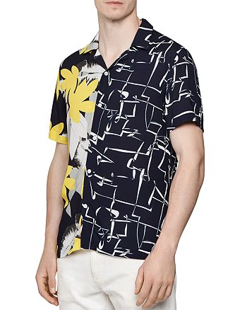 REISS Rico Floral & Abstract Regular Fit Shirt | Bloomingdale's