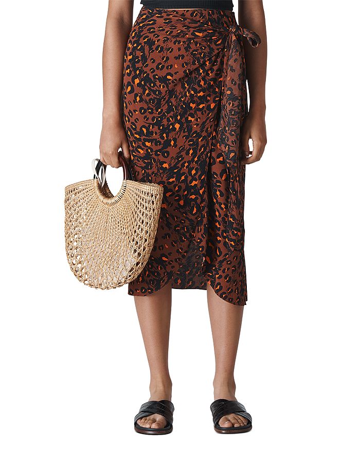 Whistles leopard print wrap skirt shop