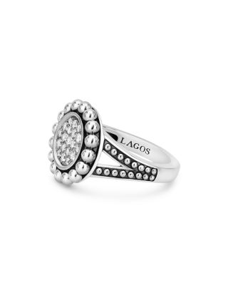 Sterling Silver Caviar Spark Diamond Ring