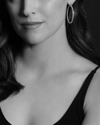 Sterling Silver &amp; 18K Yellow Gold Embrace Diamond Hoop Earrings