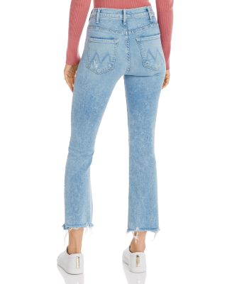 MOTHER The Hustler Ankle Chewed Hem Flared Jeans in Drinking