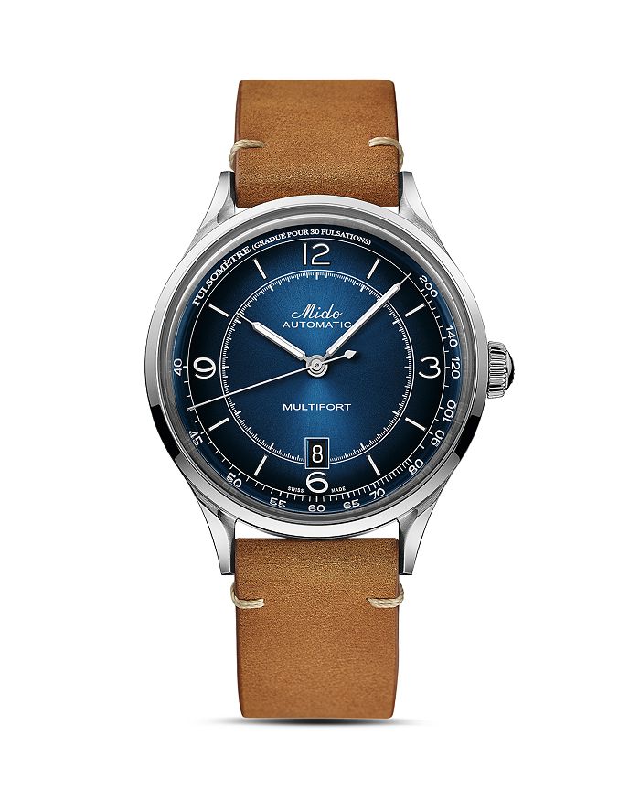 Shop Mido Multifort Watch, 40mm In Blue/brown