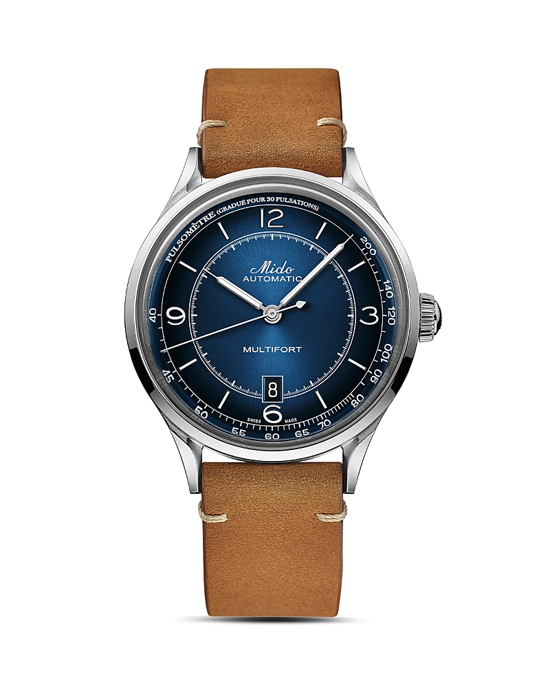 Mido Multifort Watch, 40mm In Blue/brown