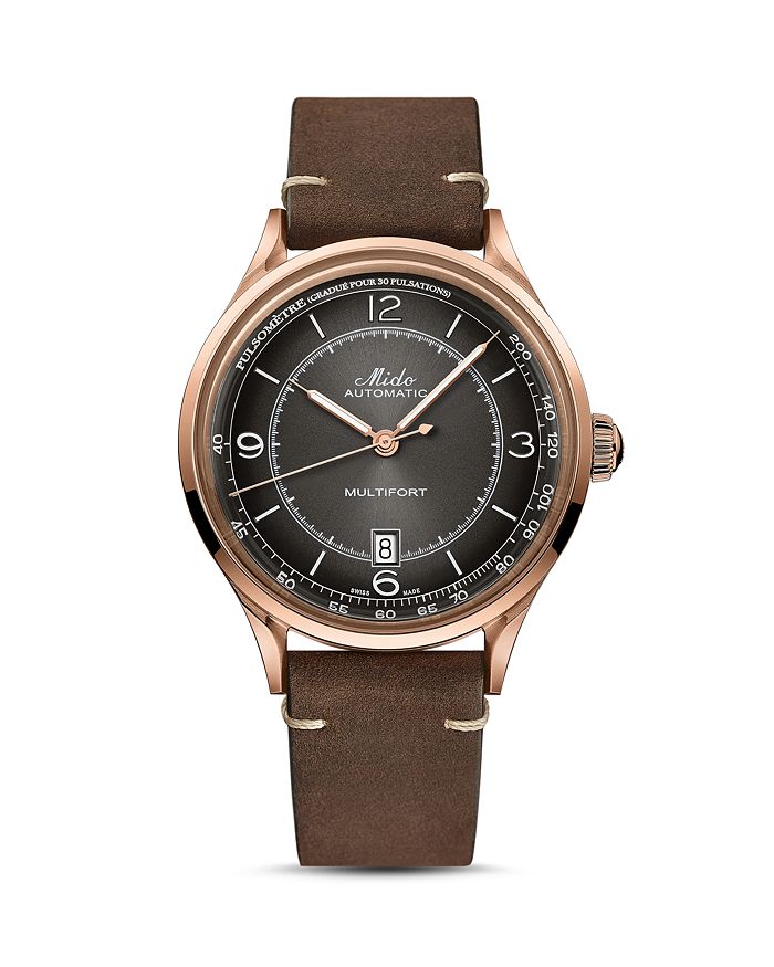 Shop Mido Multifort Watch, 40mm In Black/brown