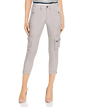 Go By Go Silk Cropped Utility Pants In Platinum