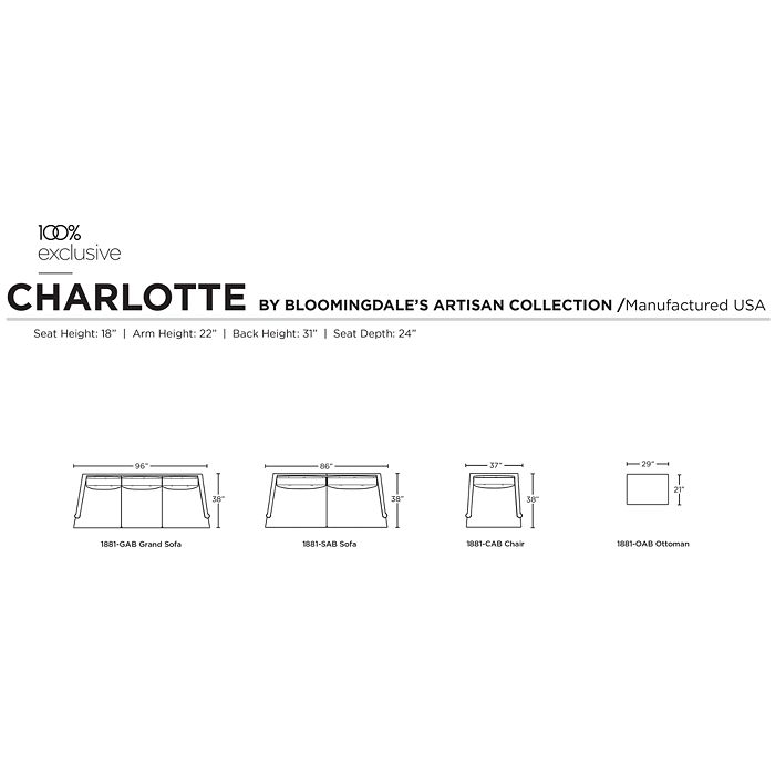 Shop Bloomingdale's Artisan Collection Charlotte Leather Ottoman - 100% Exclusive In Logan Sapphire