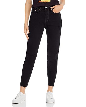 Levi's Wedgie Icon Cropped Jeans in Black Desert | Bloomingdale's