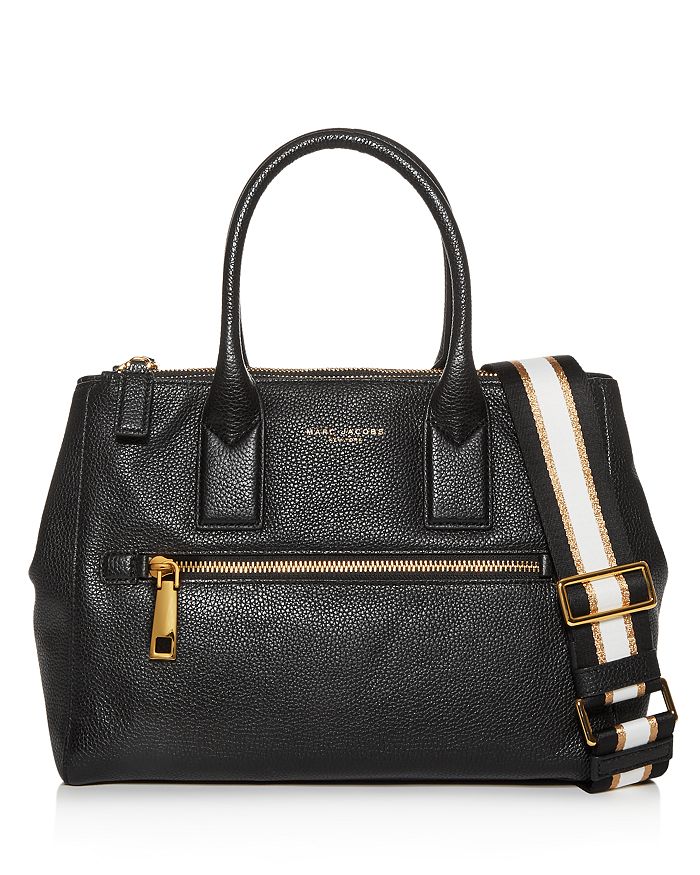 Marc Jacobs Medium Leather Tote In Black/gold
