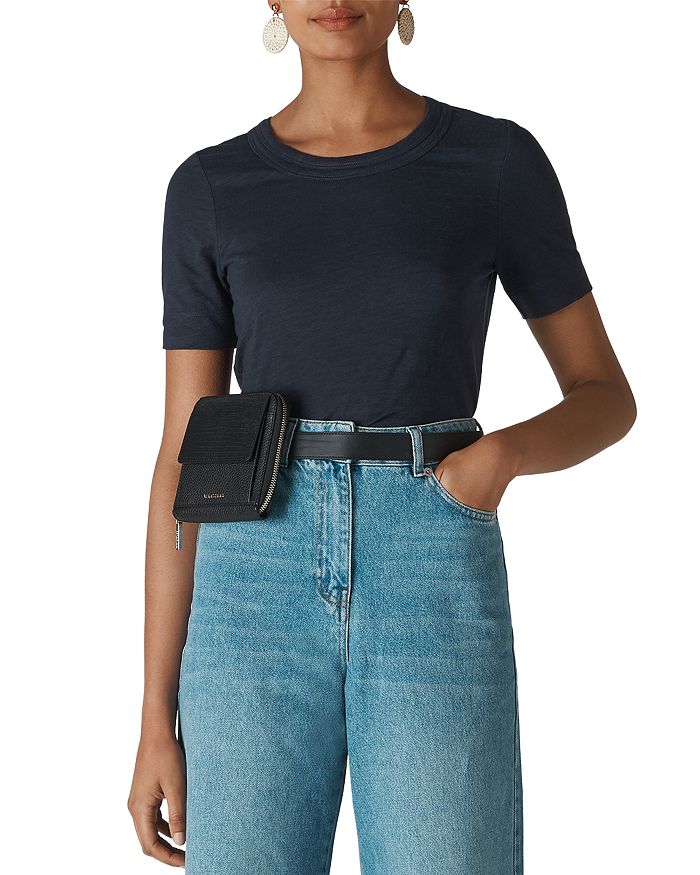 Whistles Rosa Cotton Double Trim Tee | Bloomingdale's