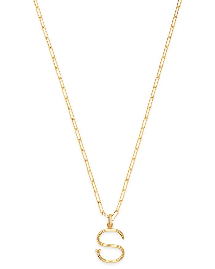Zoe Lev 14k Yellow Gold Large Nail Initial Necklace, 18 In S/gold
