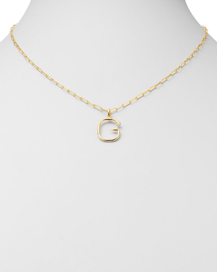 Shop Zoe Lev 14k Yellow Gold Large Nail Initial Necklace, 18 In G/gold