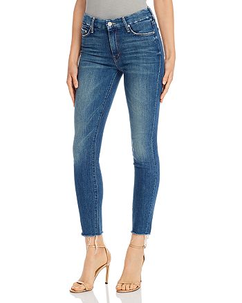 MOTHER The Looker Ankle Fray Skinny Jeans in Gutterpunk | Bloomingdale's