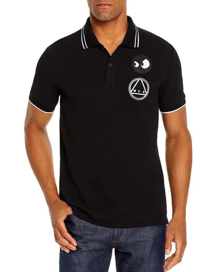 Mcq By Alexander Mcqueen Mcq Alexander Mcqueen Chester Regular Fit Polo Shirt In Darkest Black/white
