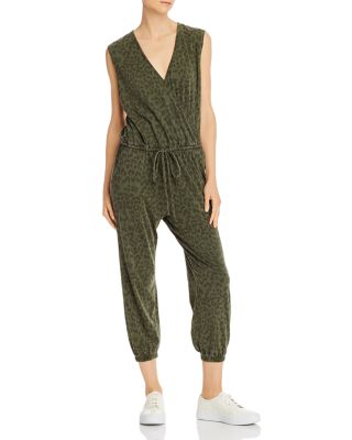 Sundry - Leopard Print Cropped Jumpsuit