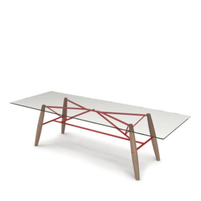 Connection 98&amp;quot; Glass Top Dining Table