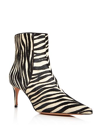 SCHUTZ Women's Ravel Pointed Toe Zebra Print Booties | Bloomingdale's
