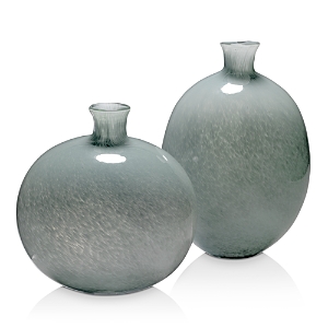 Shop Jamie Young Minx Decorative Vases, Set Of 2 In Grey Glass