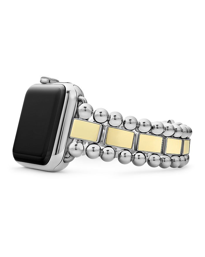 Shop Lagos Smart Caviar Stainless Steel 18k Gold Apple Watch Bracelet, 38-44mm In Gold/silver