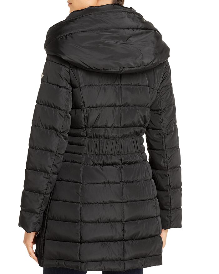 Shop Laundry By Shelli Segal Zip-front Puffer Coat In Black