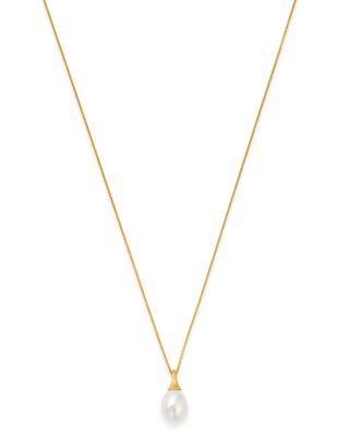 18K Yellow Gold Africa Cultured Freshwater Pearl Pendant Necklace, 16.75"