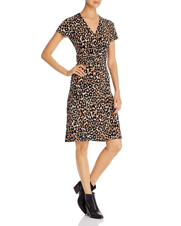 Leota Amyia Faux-wrap Dress In Ginger Root