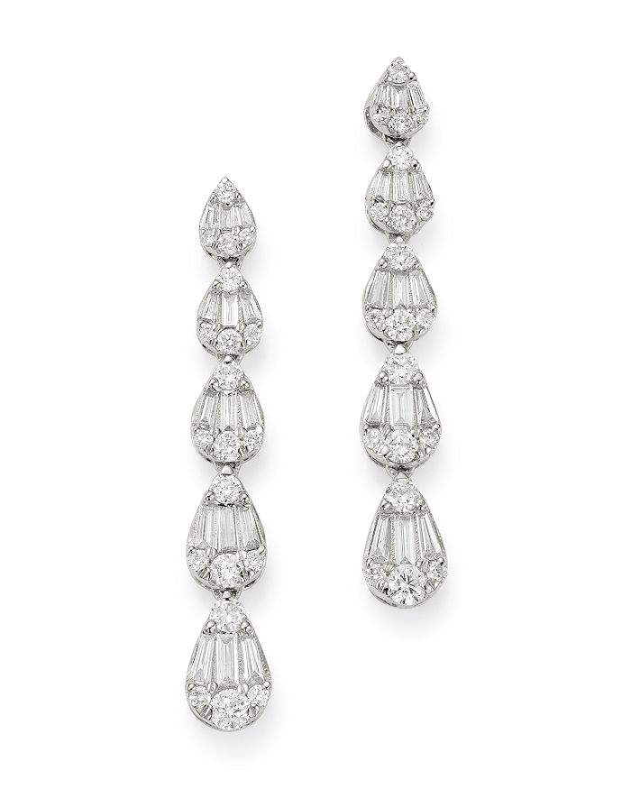 Bloomingdale's - Diamond Mosaic Drop Earrings in 14K White Gold, 1.15 ct. t.w. - 100% Exclusive