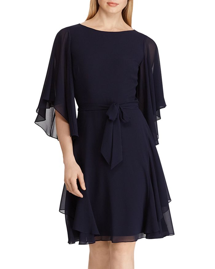 Ralph Lauren Mandie Ruffled Georgette Dress Bloomingdale s