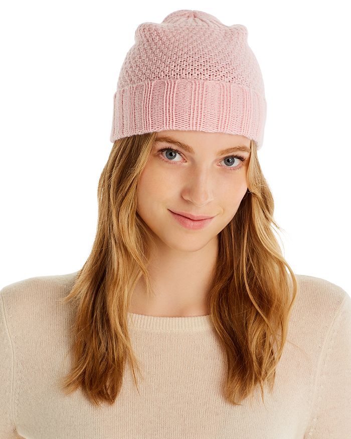 C By Bloomingdale's Waffle Knit Cashmere Hat - 100% Exclusive In Blush