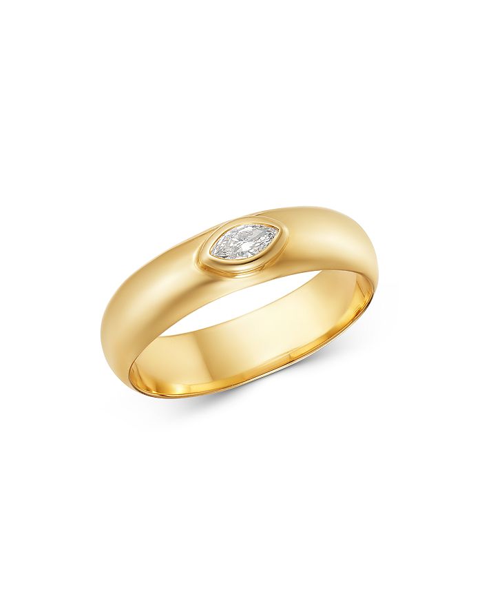 Zoë Chicco 14k Yellow Gold Diamond Ring In White/gold