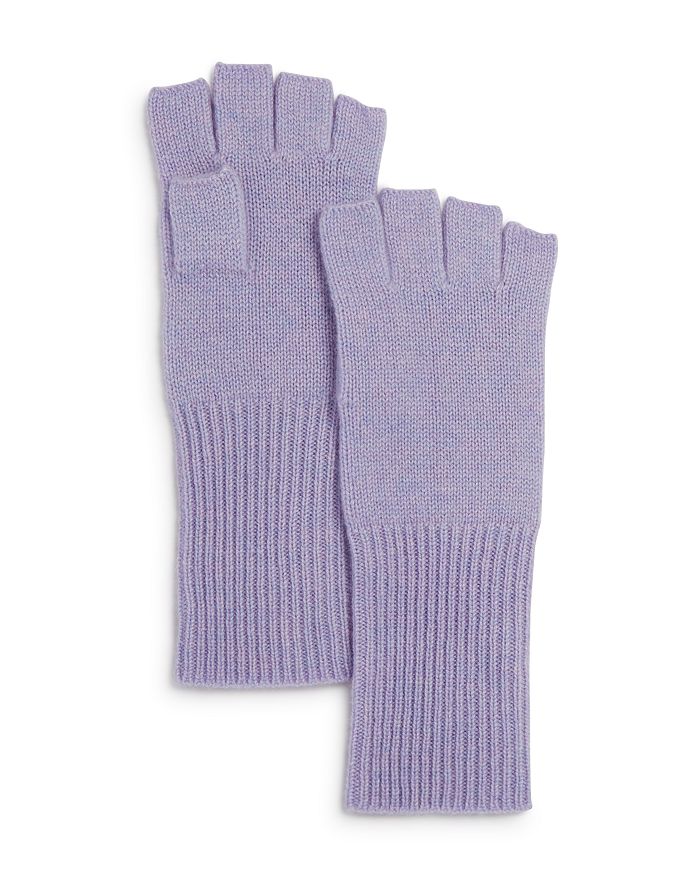 Aqua Cashmere Fingerless Cashmere Gloves - 100% Exclusive (62% Off) Comparable Value $78 In Heather Lilac