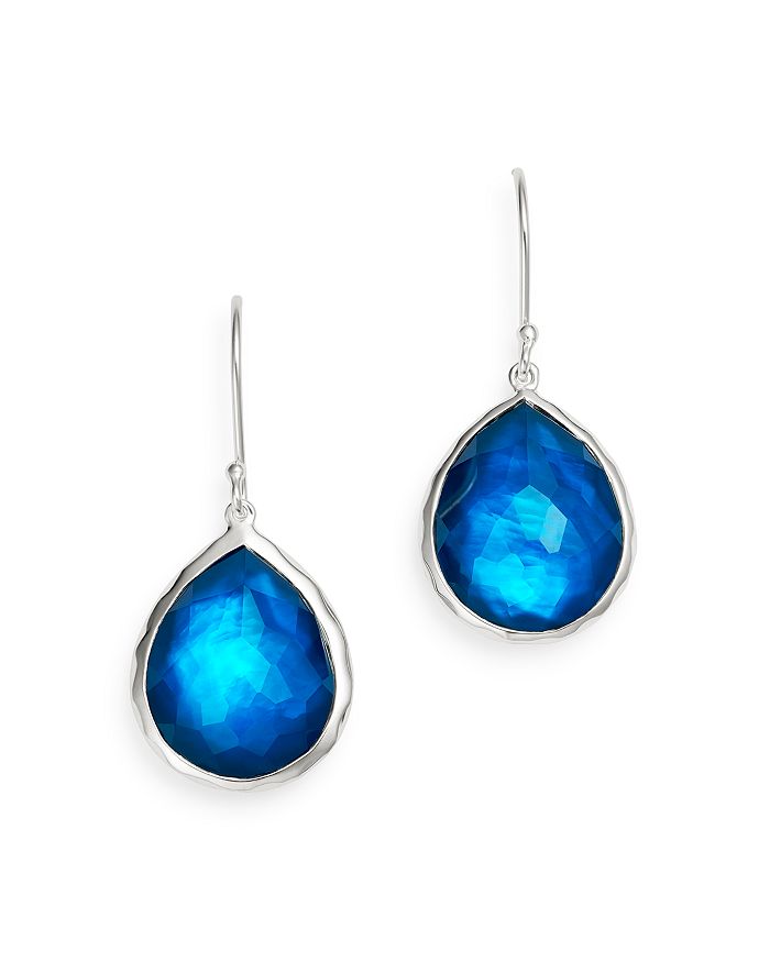 Ippolita Sterling Silver Rock Candy Wonderland Teardrop Earrings In Ultramarine In Blue/silver