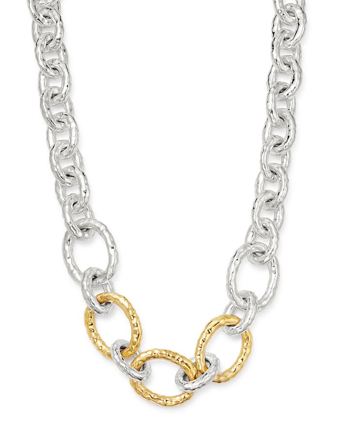 IPPOLITA STERLING SILVER & 18K YELLOW GOLD CLASSICO BASTILLE CHAIN NECKLACE, 19.5,SGN1716