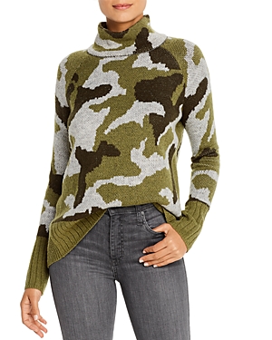 Alison Andrews Mock-neck Camouflage-jacquard Sweater In Multi