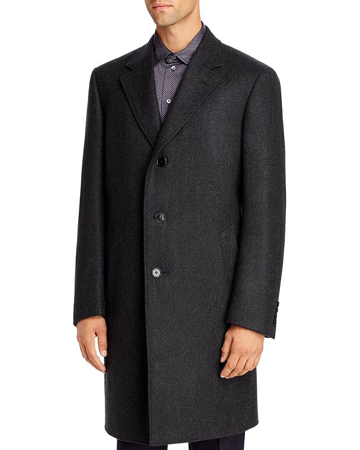 Canali Chevron Wool & Cashmere Classic Fit Topcoat | Bloomingdale's