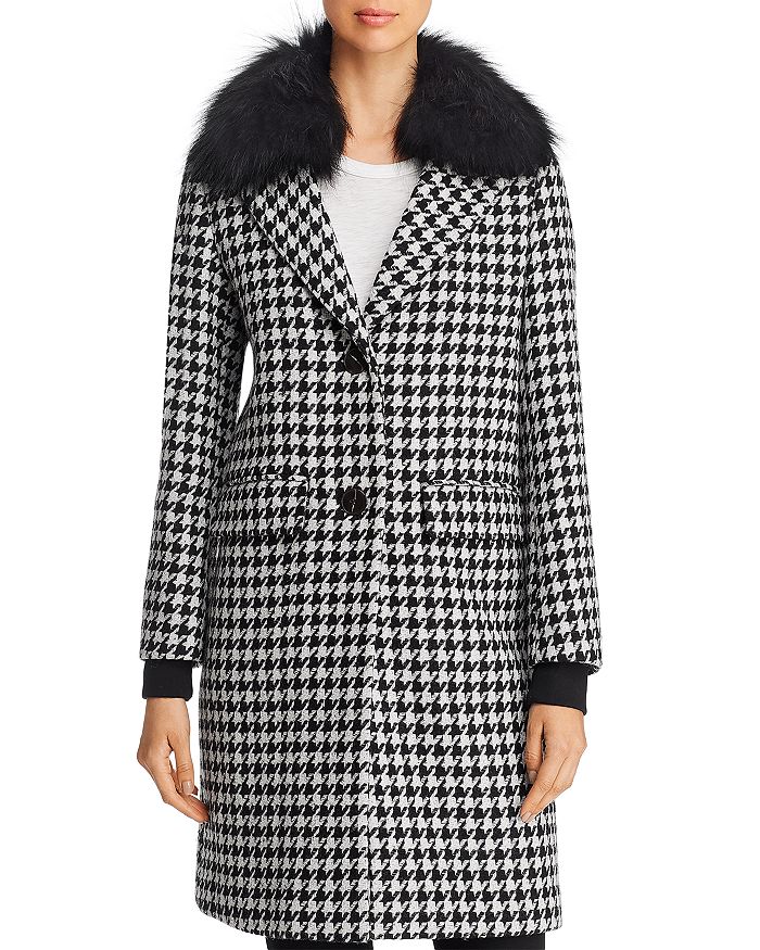 Dawn Levy Noelle Fur Trim Coat - 100% Exclusive | Bloomingdale's
