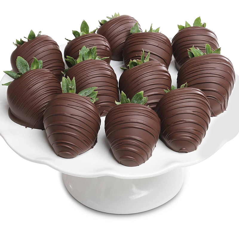 Chocolate Covered Company 12pc All Dark Belgian Chocolate Strawberries