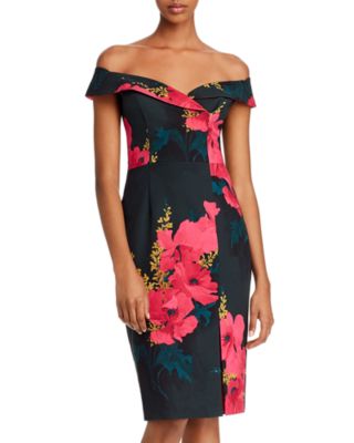 black halo floral dress