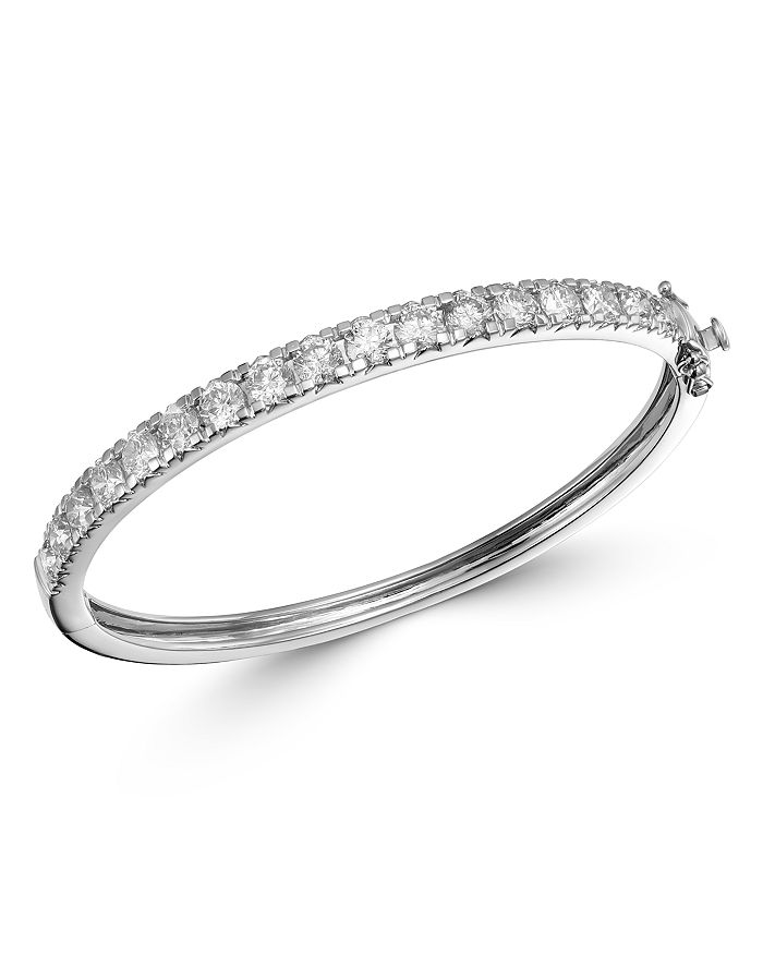 Bloomingdale's Diamond Statement Bangle Bracelet In 14k White Gold, 5.0 Ct. T.w. - 100% Exclusive