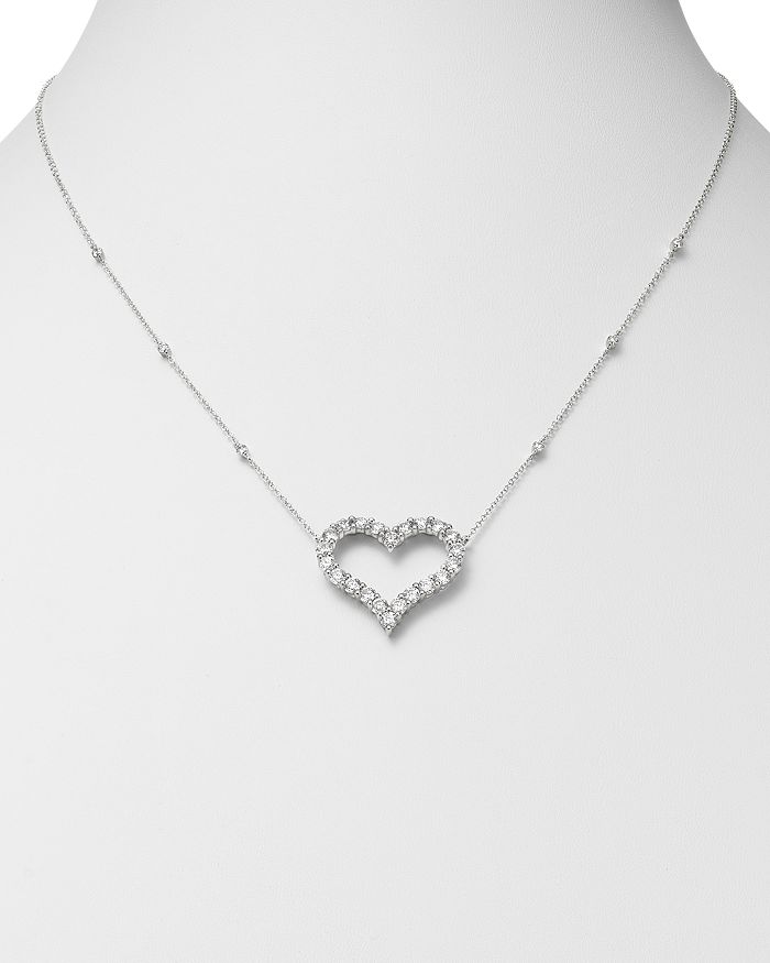 Shop Bloomingdale's Diamond Heart Pendant Necklace In 14k White Gold, 2.0 Ct. T.w. - 100% Exclusive