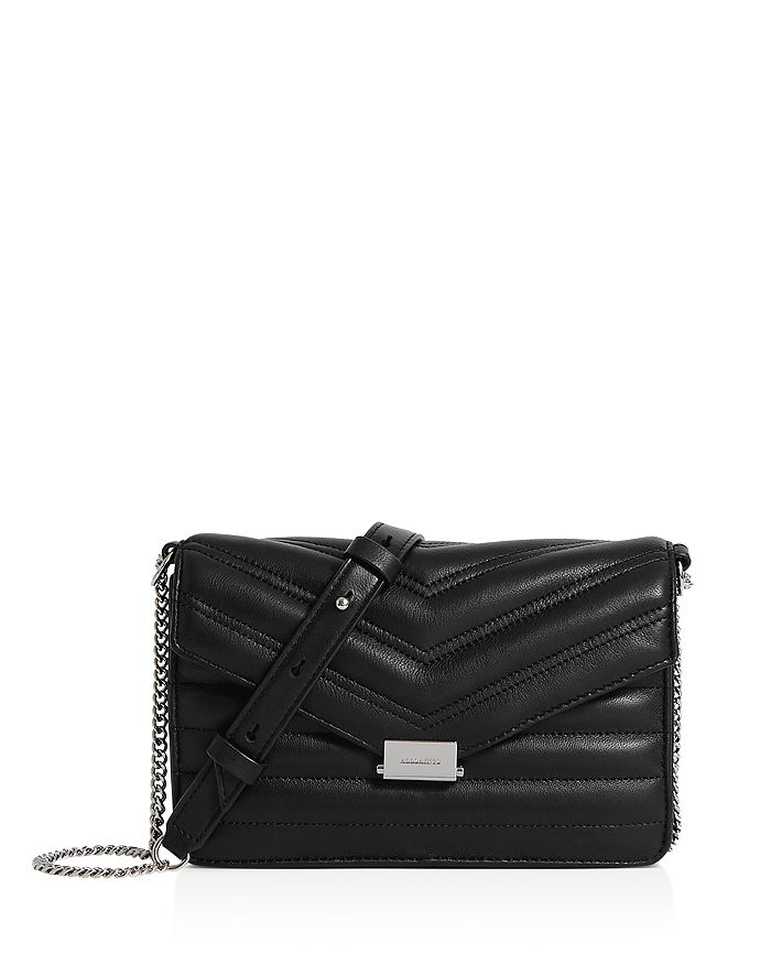 ALLSAINTS JUSTINE QUILTED LEATHER CROSSBODY,WB033R