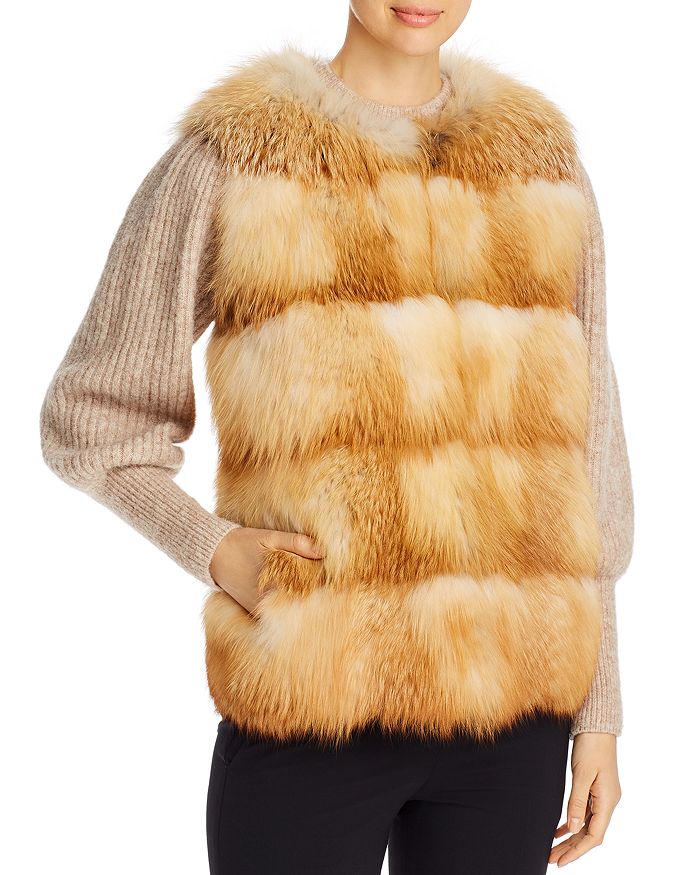 Maximilian Furs Maximilian Grooved Nafa Fox Vest - Bloomingdale's Exclusive In Red Fox