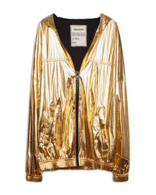Zadig & Voltaire Metallic Gold Jacket | Bloomingdale's