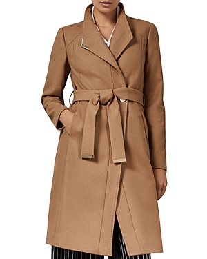 Ted Baker Ellgenic Long Belted Coat In Camel