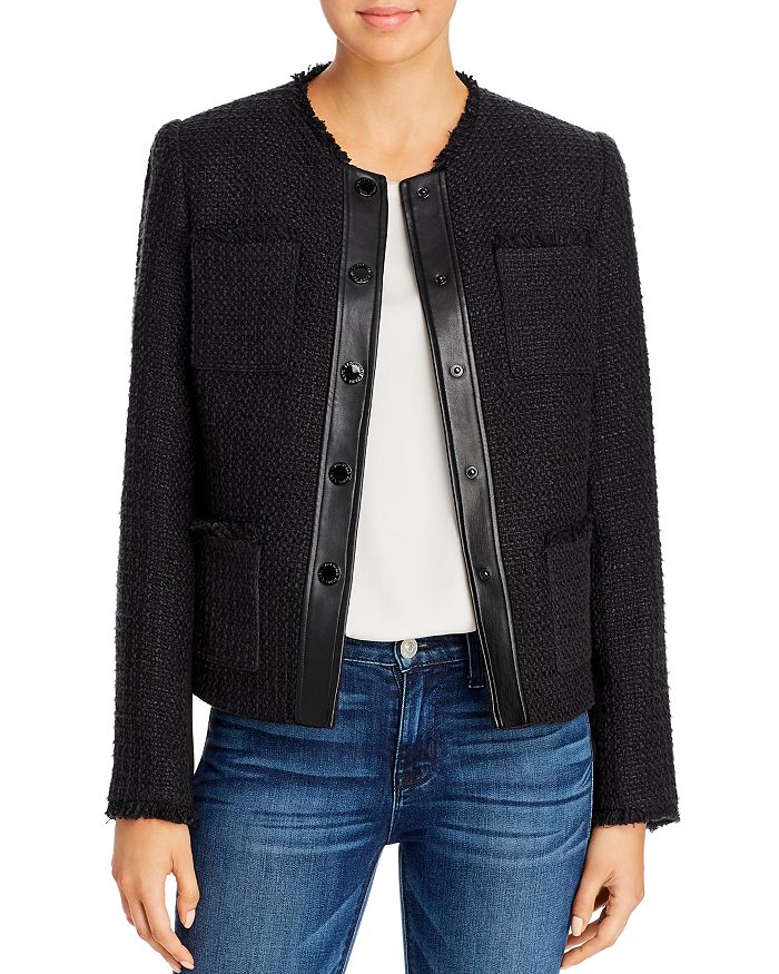 Karl Lagerfeld Tweed Jacket In Black