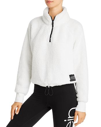 Calvin Klein Quarter-Zip Fleece Sweatshirt | Bloomingdale's