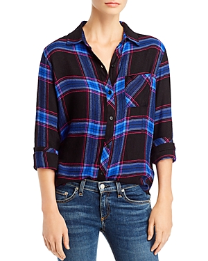 Rails Hunter Plaid Shirt In Navy/cobalt/pink