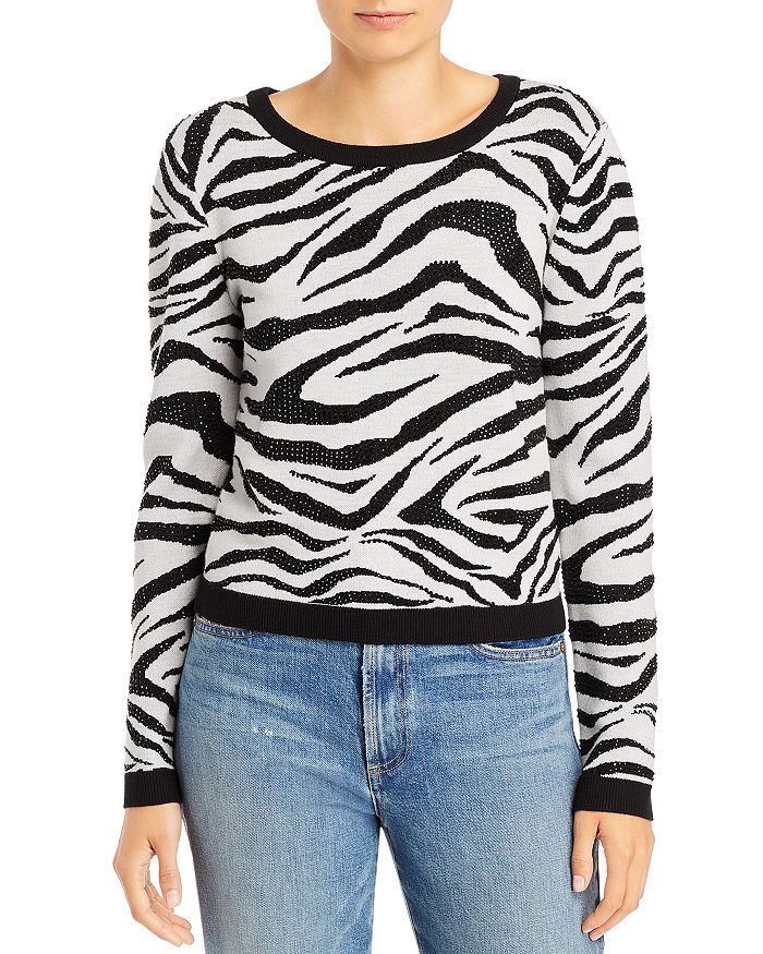 ALICE AND OLIVIA ALICE AND OLIVIA CONNIE EMBELLISHED SWEATER,CC908S52704