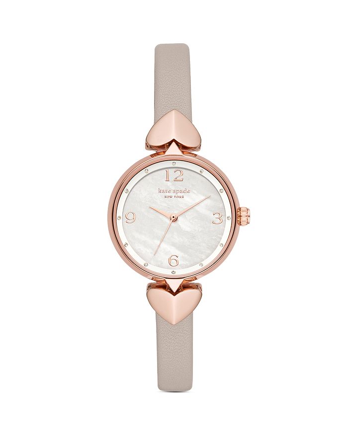 Kate Spade New York Hollis Mother-of-pearl Dial Watch, 30mm In White/rose Gold